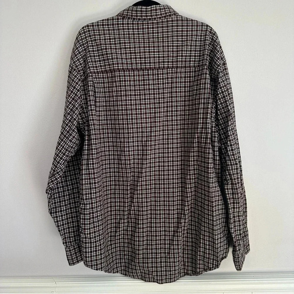 Arrow Khakis Men Button Down Long Sleeve Maroon & Navy Plaid Size XL GUC - Picture 12 of 12